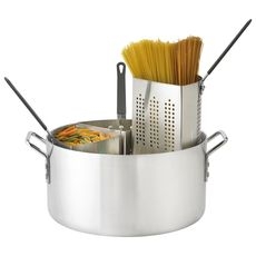 Thermalloy Standard Weight Aluminum Pasta Cooker with 4 insets, 20 Quart Capacity