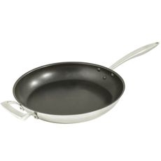 Thermalloy Stainless Steel Excalibur Coated Deluxe Fry Pan with Helper Handle, 14 x 2.3 inch