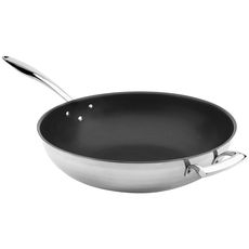 Thermalloy Stainless Steel Excalibur Coated Tri-Ply Wok, 9 Quart Capacity