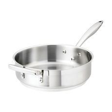 Thermalloy Stainless Steel Saute Pan with Helper Handle, 3 Quart Capacity