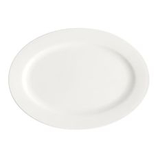Foundation Porcelain Oval Wide Rim Plate, 11.75 x 8.5 inch