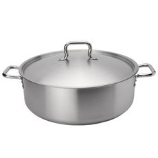 Elements Stainless Steel Brazier with Cover, 30 Quart Capacity
