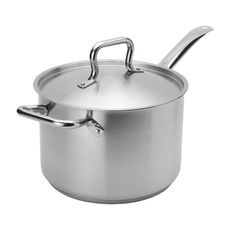 Elements Stainless Steel Sauce Pan with Cover and Helper Handle, 7.6 Quart Capacity