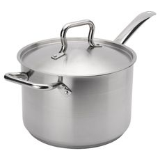 Elements Stainless Steel Sauce Pan with Cover and Helper Handle, 10 Quart Capacity