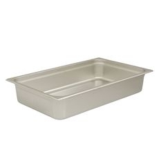 304 Stainless Steel 24 Gauge Anti Jamming Full Size Steam Table Pan, 4 inch Deep