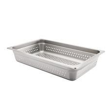 304 Stainless Steel 24 Gauge Anti Jamming Perforated Full Size Steam Table Pan, 4 inch Deep