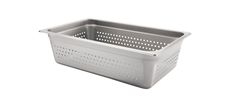 304 Stainless Steel 24 Gauge Anti Jamming Perforated Full Size Steam Table Pan, 6 inch Deep