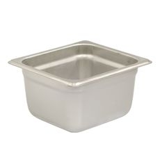 304 Stainless Steel 24 Gauge Anti Jamming One Sixth Size Steam Table Pan, 4 inch Deep