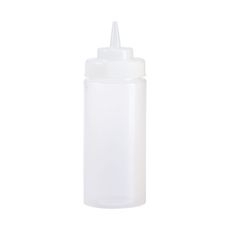 Polyethylene Clear Wide Mouth Squeeze Dispenser, 24 Ounce Capacity