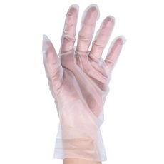 Clear Medium Thermoplastic Elastomer Powder Free Gloves, 100 count