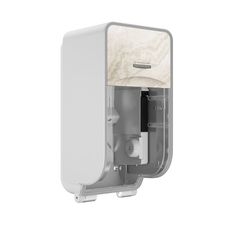 Icon Coreless Standard Roll Toilet Paper Dispenser with Warm Marble Design Faceplate, 12.95 x 6.5 x 6.35 inch