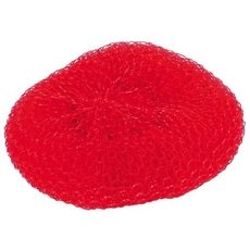 Plastic Large Round Red Scrubber, 6 count