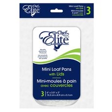 Mini Loaf Pan with Plastic Lid, 3 count