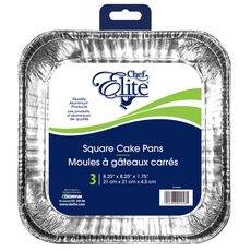Square Cake Pan, 3 count