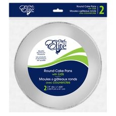 Round Cake Pan with Lid, 2 count