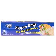 Large Zipper Sandwich Bag, 30 count
