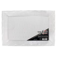 Signature Rectangular Plastic Elegant Serving Platter, 16.5 x 11 inch