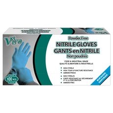 Food and Industrial Grade Blue Xtra Large 4mil Powder Free Nitrile Gloves, 100 count