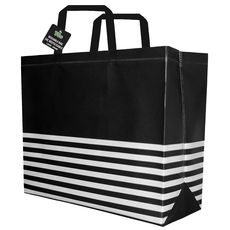 Black and White Reusable Bag, 16 x 6 x 13 inch