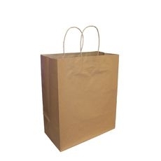 100 GSM Kraft Paper Shopping Bag with Twisted Handle, 8.25 x 4.75 x 10.5 inch