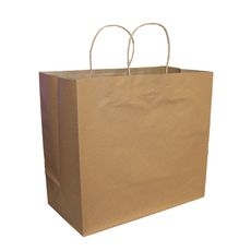 100 GSM Kraft Paper Shopping Bag with Twisted Handle, 13 x 6 x 15 inch