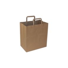 100 GSM Kraft Paper Shopping Bag with Flat Handle, 11 x 6.75 x 12 inch