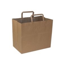 100 GSM Kraft Paper Shopping Bag with Flat Handle, 12 x 7 x 17 inch