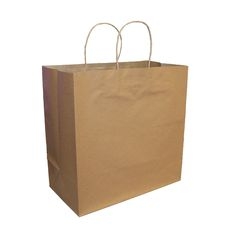 100 GSM Kraft Paper Shopping Bag with Twisted Handle, 13 x 7 x 13 inch