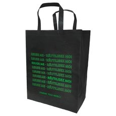 Black Reusable Bag, 13 x 7.5 x 17 inch