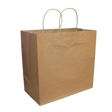 100 GSM Kraft Paper Shopping Bag with Twisted Handles, 13 x 9.5 x 12 inch