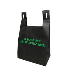 Black Reusable Bag, 11 x 7 x 19.3 inch