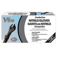 Food and Industrial Grade Black Large 5mil Powder Free Nitrile Gloves, 100 count