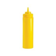 Polyethylene Yellow 16 Ounce Wide Mouth Squeeze Bottle, set of 6