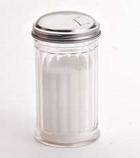 Glass Sugar Pourer with Stainless Steel Top, 12 Ounce