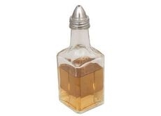 Stainless Steel 6 Ounce Pouring Top Glass Base Oil and Vinegar Dispenser, set of 6