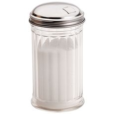 Plastic 12 Ounce Sugar Pourer with Stainless Steel Top, set of 4