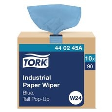 Blue W24 4 Ply Paper Industrial Wiper, 8.5 x 16.5 inch