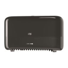 Polyethylene Black T7 Twin Bath Tissue Roll Dispenser, 5.1 x 14.2 x 8.2 inch