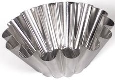 Large Tin Wide Ribs Brioche Mold, 5.5 x 2 inch