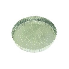 Tin Plate Perforated Fluted Tart Mold, 220 Millimeter Dia x 28 Millimeter