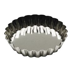 Tin Plate Round Fluted Tartlet Mold, 3.3 inch x 0.7 inch Height Cavity