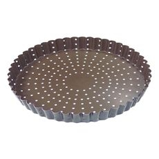 Non Stick Perforated Fluted Tart Mold, 300 Millimeter Dia x 25 Millimeter