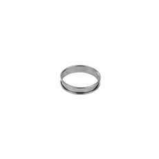 Stainless Steel Tart Ring with Rolled Edges, 3.9 inch Diameter