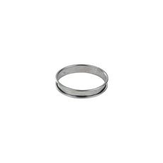 Stainless Steel Tart Ring with Rolled Edges, 5.1 inch Diameter