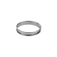 Stainless Steel Tart Ring with Rolled Edges, 6.7 inch Diameter
