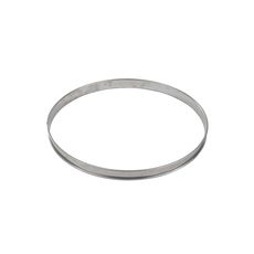 Stainless Steel Tart Ring with Rolled Edges, 9.8 inch Diameter