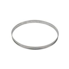Stainless Steel Tart Ring with Rolled Edges, 10.6 inch Diameter