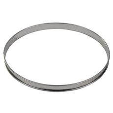 Stainless Steel Tart Ring with Rolled Edges, 13 inch Diameter
