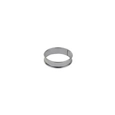 Stainless Steel Deep Tart Ring with Rolled Edges, 3.9 inch Diameter