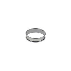 Stainless Steel Deep Tart Ring with Rolled Edges, 4.3 inch Diameter